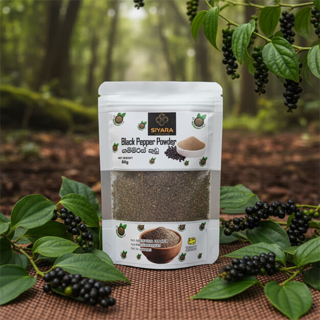 Premium Ceylon Black Pepper POwder | Sri Lankan Organic Black Peppercorns for Cooking & Export - Ceylon Black Pepper - Siyara Ceylon Products - Herbal Spices from Sri Lanka